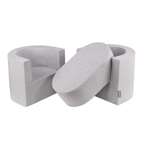 KiddyMoon Piankowy zestaw wypoczynkowy Mebel zestaw mebelków, jasnoszary