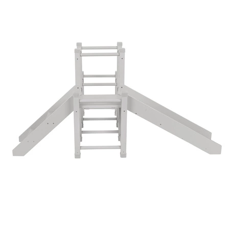 KiddyMoon Drewniany plac zabaw PG-001 Zabawka zjeżdżalnia, szary