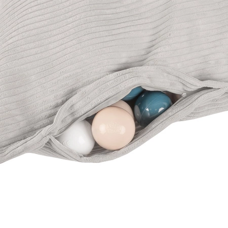 KiddyMoon KMPS-1400 Poduszka z piłeczkami Zabawka sensoryczna, jasnoszary