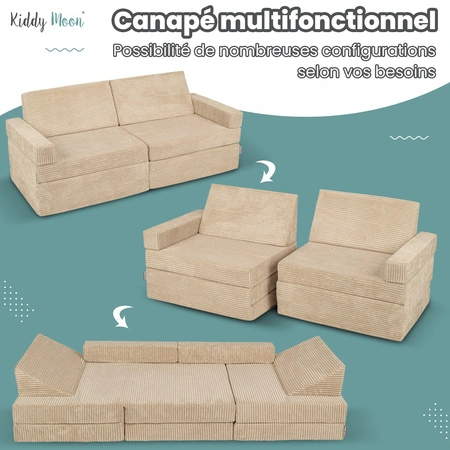 KiddyMoon Kanapa KKM-1400 Mebel piankowy, ciemnoszary