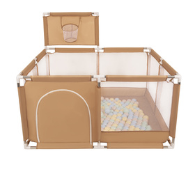Boisko KK-100X z piłeczkami 6cm Zabawka kojec, beżowy: pastelowy beż-pastelowy niebieski-pastelowy żółty-mięta