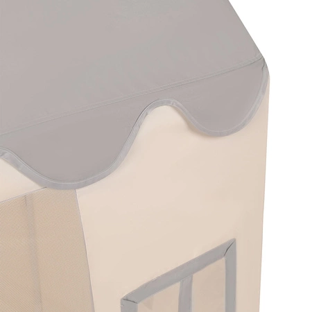 KiddyMoon Domek dla dzieci PH-002 z piłeczkami 7cm Zabawka namiot dla dzieci, white-grey: ciemny turkus-pastelowy beż-zielonoszary-łososiowy
