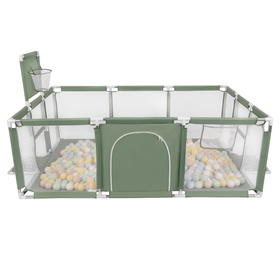 Boisko BO-100X z piłeczkami 6cm Zabawka kojec, zielony: pastelowy beż-pastelowy niebieski-pastelowy żółty-mięta