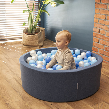 KiddyMoon Plastikowe piłeczki 7cm Zabawka zestaw kulek, niebieski
