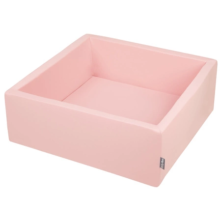 KiddyMoon Suchy basen kwadratowy z piłeczkami 7cm Zabawka basen piankowy, różowy: babyblue-pudrowy róż-perła