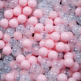 Namiot zamek NZ-100X z piłeczkami 6cm Zabawka namiot dla dzieci, różowy: pudrowy róż-transparent