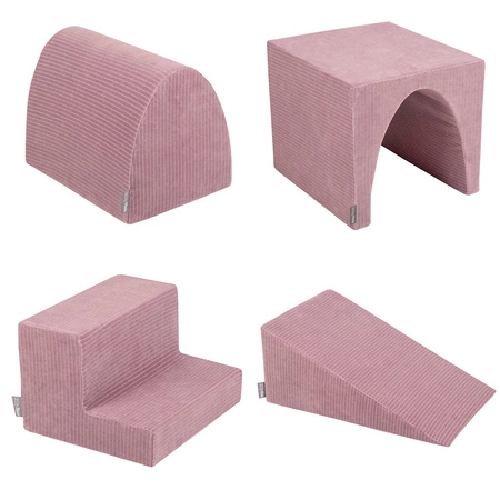 KiddyMoon Piankowy plac zabaw STRIPES PPZP-OK30VS-125 z piłeczkami Zabawka plac zabaw, fioletowy: pastelowy beż-biały-miedziany-łososiowy