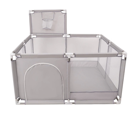 Boisko KK-100X z piłeczkami 6cm Zabawka kojec, szary: szary-biały-transparent-babyblue