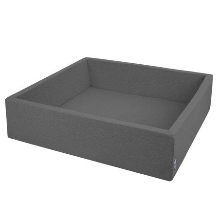 KiddyMoon Suchy basen kwadratowy 120x30 Zabawka basen piankowy, ciemnoszary