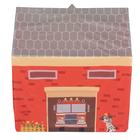 Domek do zabawy PH-400X + Wóz strażacki PH-500X z piłeczkami 6cm Zabawka namiot dla dzieci, czerwony: żółty-zielony-niebieski-czerwony-pomarańcz