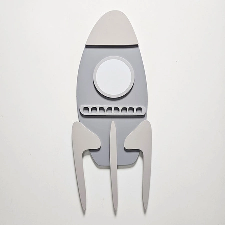 KiddyMoon Relief 3D BR-007 Rocket Akcesoria dekoracje, rakieta: szary
