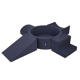 KiddyMoon Piankowy plac zabaw PPZP-OK30D-115 z piłeczkami Zabawka plac zabaw, granatowy: jasny zielony-pomarańcz-turkus-niebieski-babyblue-żółty