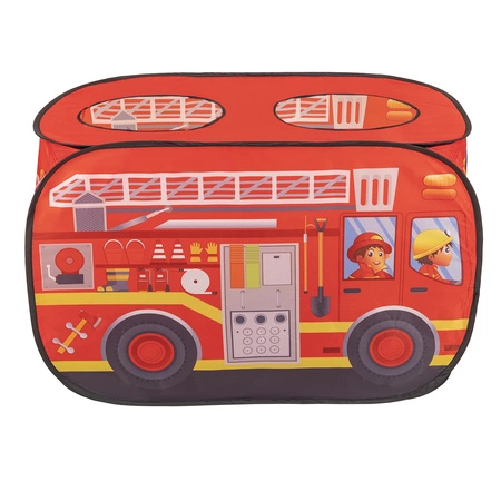 Domek do zabawy PH-400X + Wóz strażacki PH-500X z piłeczkami 6cm Zabawka namiot dla dzieci, czerwony: czarny-biały-niebieski-czerwony-żółty-turkus