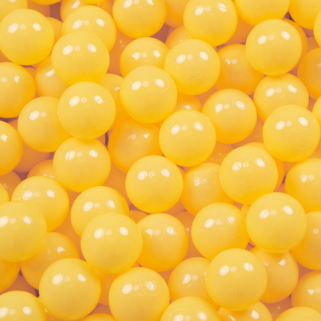 KiddyMoon Plastikowe piłeczki 7cm Zabawka zestaw kulek, żółty