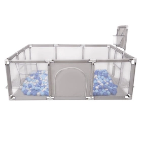 Boisko BO-100X z piłeczkami 6cm Zabawka kojec, szary: niebieski-babyblue-perła
