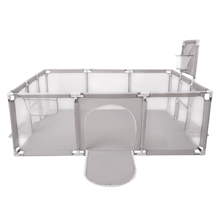 Boisko BO-100X z piłeczkami 6cm Zabawka kojec, szary: turkus-niebieski-żółty-transparent