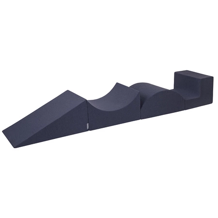 KiddyMoon Piankowy plac zabaw PPZP-KW30D-115 z piłeczkami Zabawka plac zabaw, granatowy: jasny zielony-żółty-turkus-pomarańcz-ciemny róż-fiolet