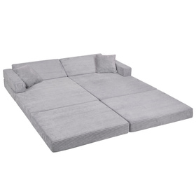 KiddyMoon KANAPA z poduszkami KKMP-1400 Mebel piankowy, ciemnoszary