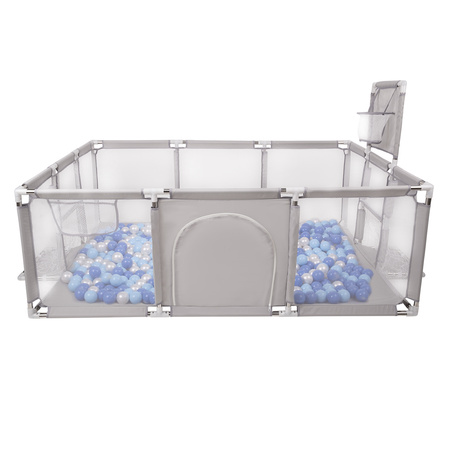 Boisko BO-100X z piłeczkami 6cm Zabawka kojec, szary: niebieski-babyblue-perła