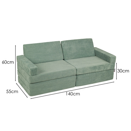 KiddyMoon Kanapa KKM-1400 Mebel piankowy, zielony