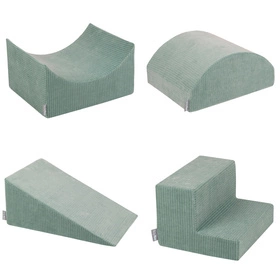 KiddyMoon Piankowy plac zabaw STRIPES PPZP-OK30VS-115 z piłeczkami Zabawka plac zabaw, zielony: pastelowy niebieski-pastelowy żółty-biały-mięta-pudrowy róż