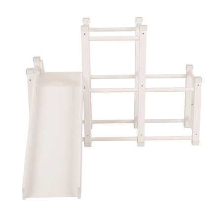 KiddyMoon Drewniany plac zabaw PG-001 Zabawka zjeżdżalnia, biały