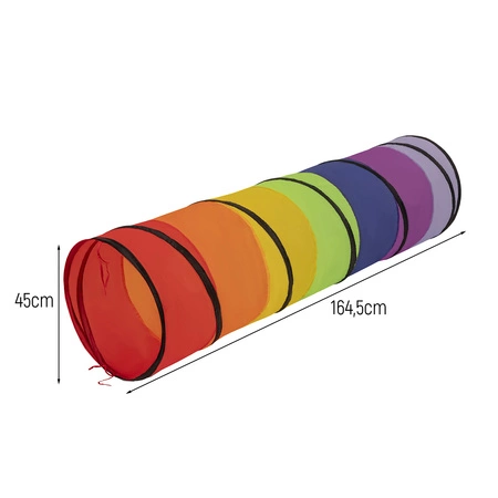 Tunel do zabawy TT-100X z piłeczkami 6cm Zabawka tunel, multikolor: turkus-niebieski-żółty-transparent
