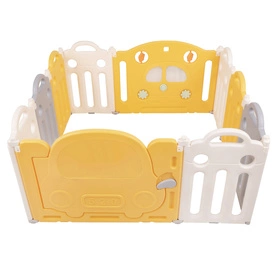 Kojec plastikowy KS-200X z piłeczkami Zabawka boks, biało-żółty: biały-żółty-babyblue-pudrowy róż-turkus