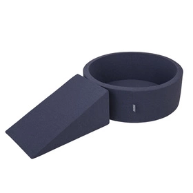 KiddyMoon Piankowy plac zabaw PPZP-OK30D-112 z piłeczkami Zabawka plac zabaw, granatowy: biały-szary-mięta