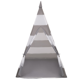 Namiot tipi NT-200X z piłeczkami 6cm Zabawka namiot dla dzieci, szaro-białe pasy: szary-biały-turkus