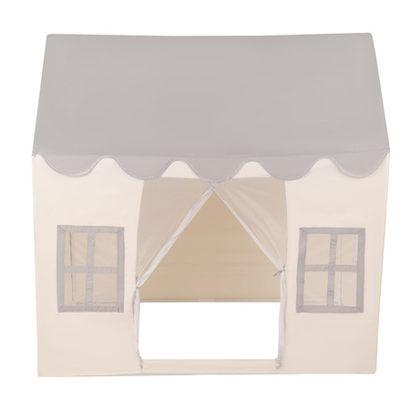 KiddyMoon Domek dla dzieci PH-002 z piłeczkami 7cm Zabawka namiot dla dzieci, white-grey: pastelowy beż-zielonoszary-pastelowy żółty-biały