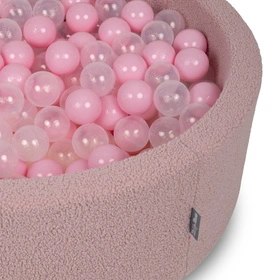 KiddyMoon TEDDY suchy basen okrągły z piłeczkami różowy