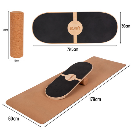 Deska balansująca z wałkiem BB-100X Zabawka sportowa, natural