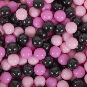 KiddyMoon Plastikowe piłeczki 7cm Zabawka zestaw kulek, róż-pudrowy róż-czarny