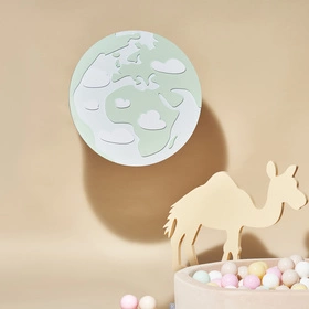 KiddyMoon Relief 3D BR-005 Earth Akcesoria dekoracje, ziemia: zielony/szary