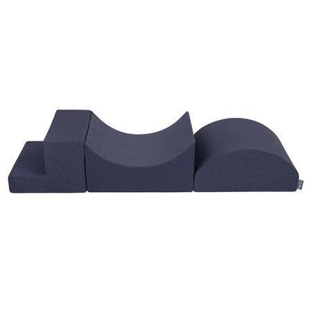 KiddyMoon Piankowy plac zabaw PPZP-OK30D-134 z piłeczkami Zabawka plac zabaw, granatowy: babyblue-niebieski-perła