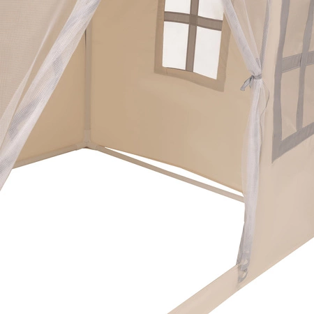 KiddyMoon Domek dla dzieci PH-002 z piłeczkami 7cm Zabawka namiot dla dzieci, white-grey: pastelowy beż-szary-biały-czarny