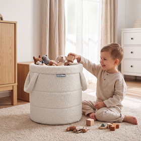 KiddyMoon KM-BIN Zabawka kosz, kremowy
