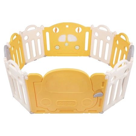 Kojec plastikowy KS-200X z piłeczkami Zabawka boks, biało-żółty: biały-żółty-babyblue-pudrowy róż-turkus