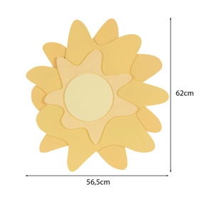 KiddyMoon Relief 3D BR-001 Sun Akcesoria dekoracje, słońce: żółty