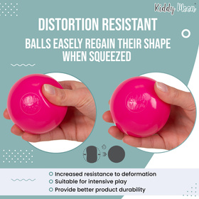 KiddyMoon Plastikowe piłeczki 7cm Zabawka zestaw kulek, szary-biały-róż