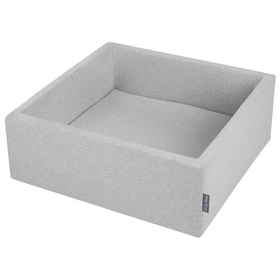 KiddyMoon Suchy basen kwadratowy 90x30 Zabawka basen piankowy, jasnoszary