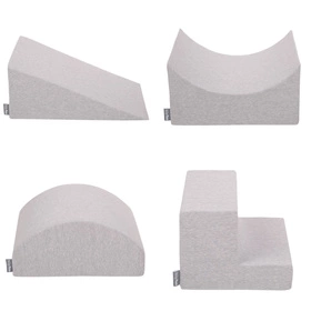 KiddyMoon Piankowy plac zabaw PPZP-KW30D-115 z piłeczkami Zabawka plac zabaw, jasnoszary: żółty-zielony-niebieski-czerwony-pomarańcz