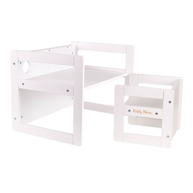 KiddyMoon Stolik + krzesło TC-002 Mebel zestaw mebelków, white