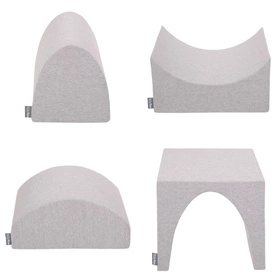 KiddyMoon Piankowy plac zabaw PPZP-KW30D-135 z piłeczkami Zabawka plac zabaw, jasnoszary: żółty-zielony-niebieski-czerwony-pomarańcz