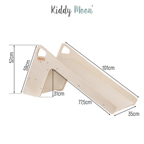 KiddyMoon Krzesełko ślizgawka 2w1 SC-002 Zabawka zjeżdżalnia, natural