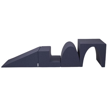 KiddyMoon Piankowy plac zabaw PPZP-KW30D-125 z piłeczkami Zabawka plac zabaw, granatowy: perła-szary-transparent-babyblue-mięta
