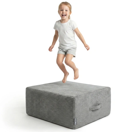 KiddyMoon KTR-700 pufa trampolina sprężyny bonellowe ciemnoszary