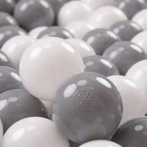 KiddyMoon Plastikowe piłeczki 7cm Zabawka zestaw kulek, biały