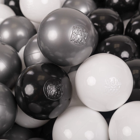 KiddyMoon Plastikowe piłeczki 7cm Zabawka zestaw kulek, biały